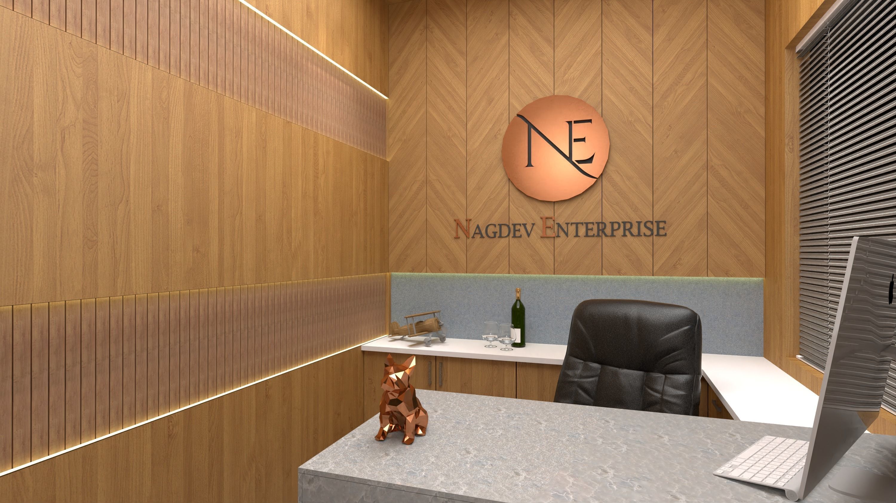 Office interior design  3D model_21