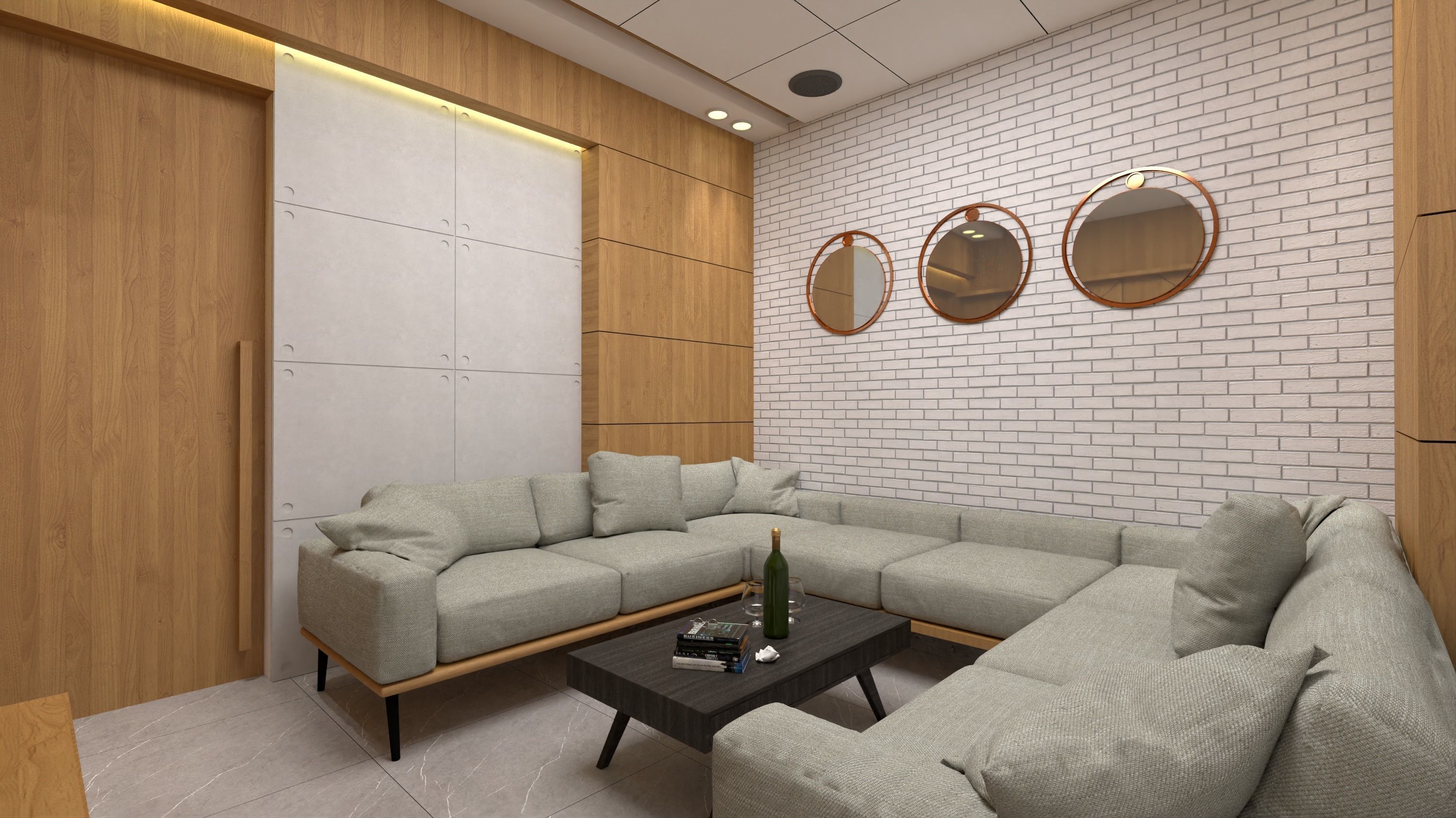 Office interior design  3D model_16
