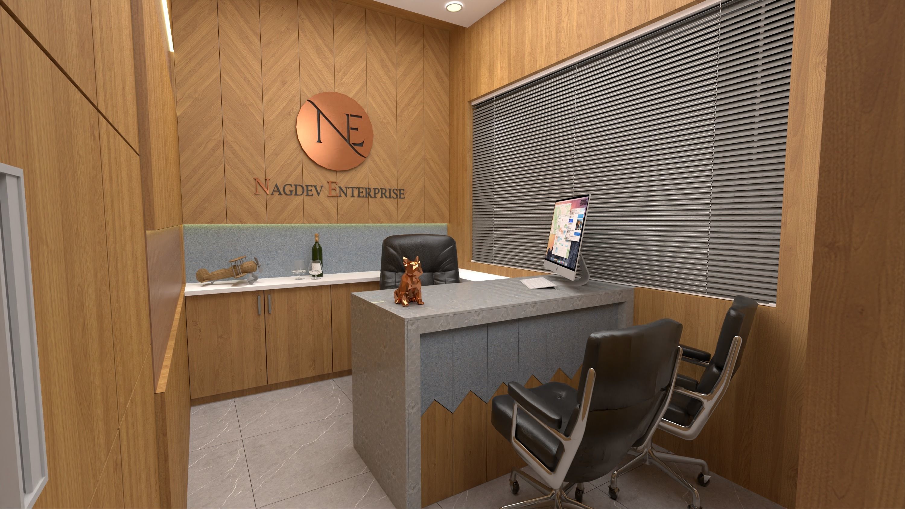 Office interior design  3D model_19