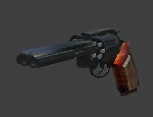 Double Barreled Revolver Free low-poly 3D model