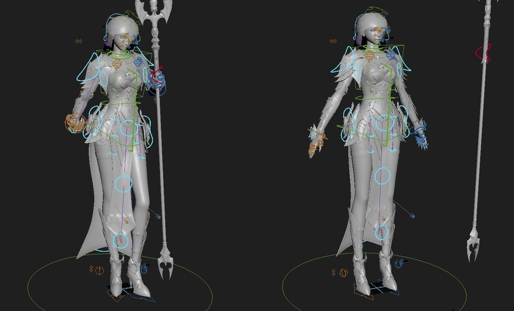 Knight girl Low-poly 3D model_15