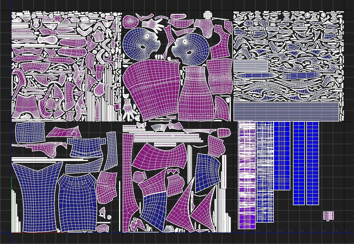 Knight girl Low-poly 3D model_16