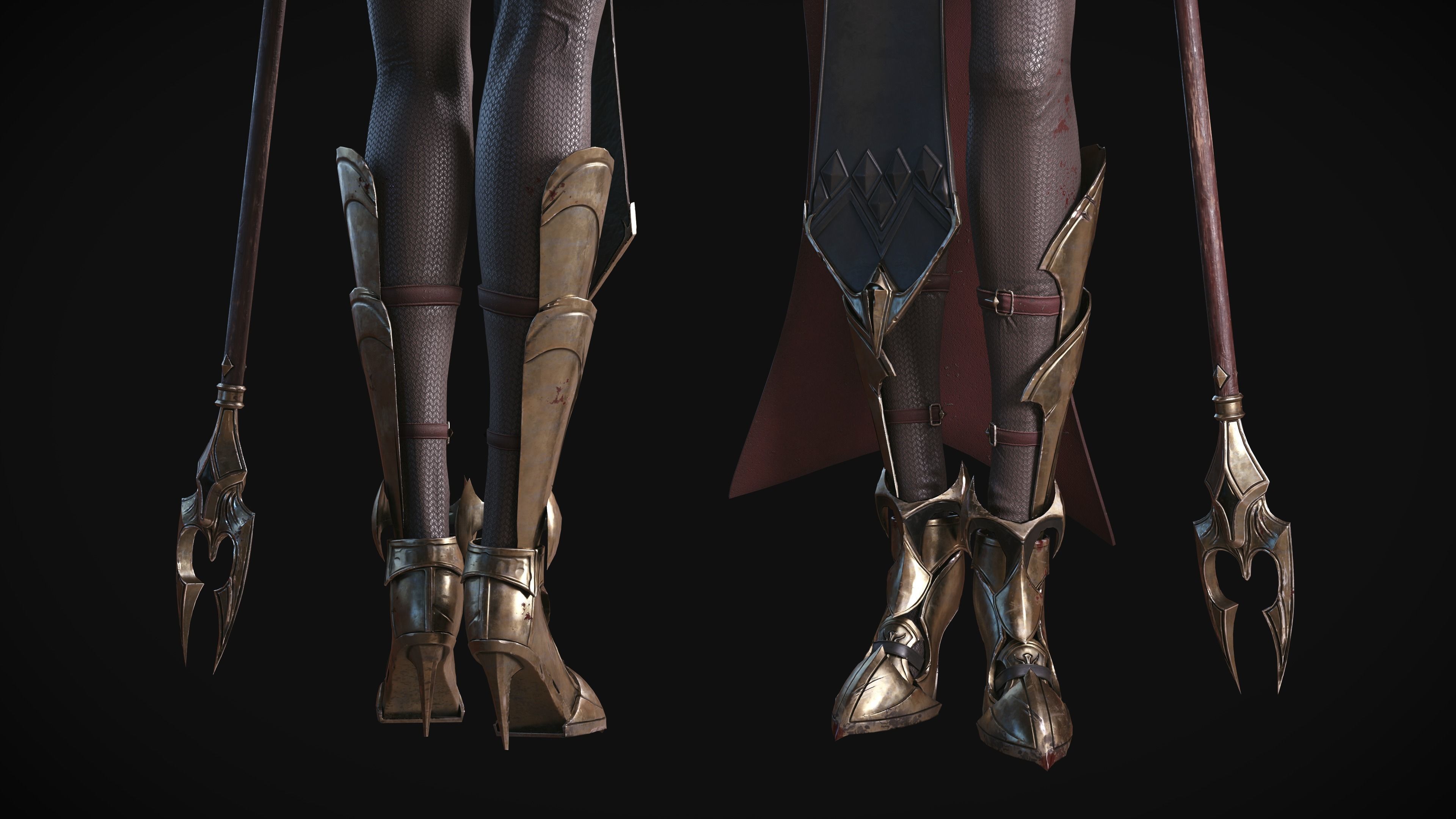 Knight girl Low-poly 3D model_5