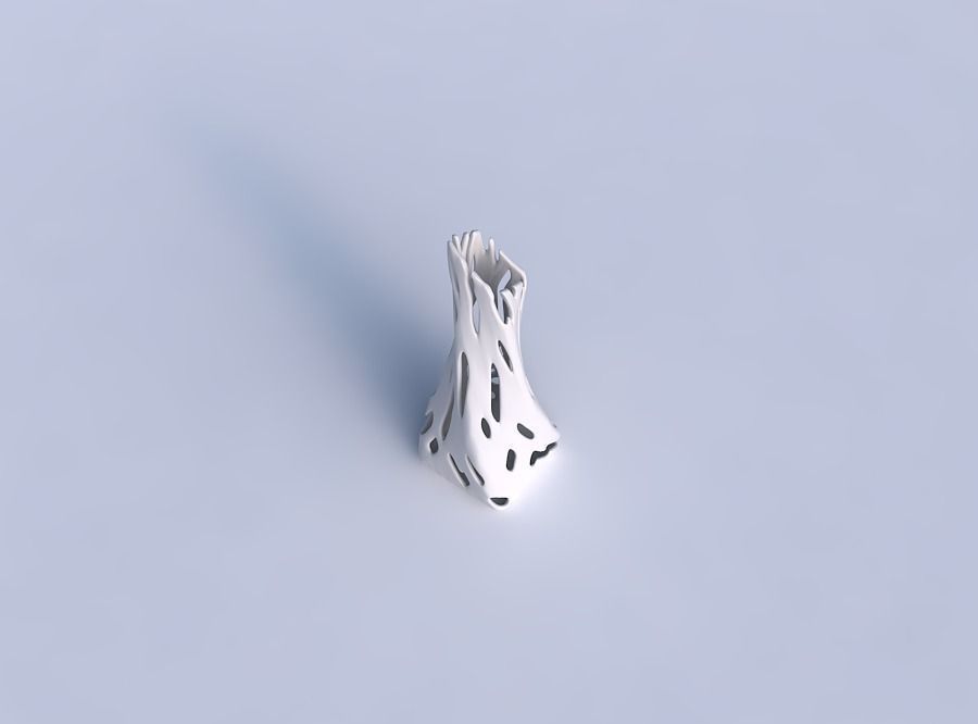 Vase twisted squeezed and bent rectangle 2 with smooth cuts 3D print model_1