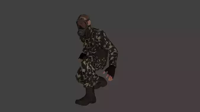 Rigged Soldier 08 3D model
