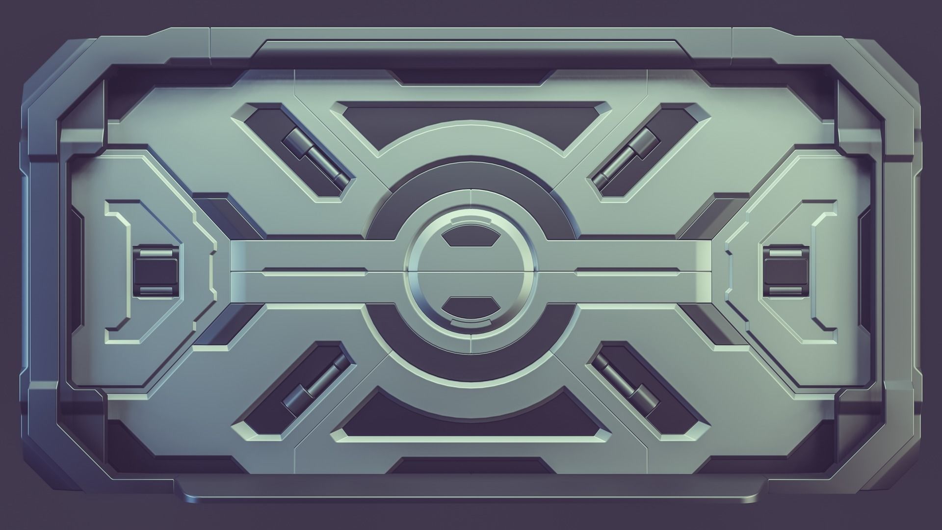 Sci-fi Door 3D model_0