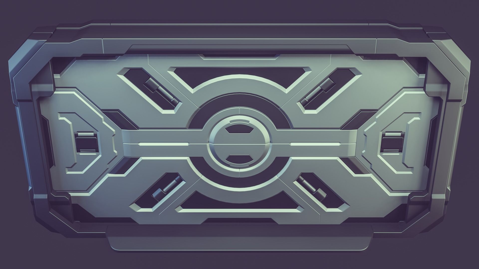 Sci-fi Door 3D model_2
