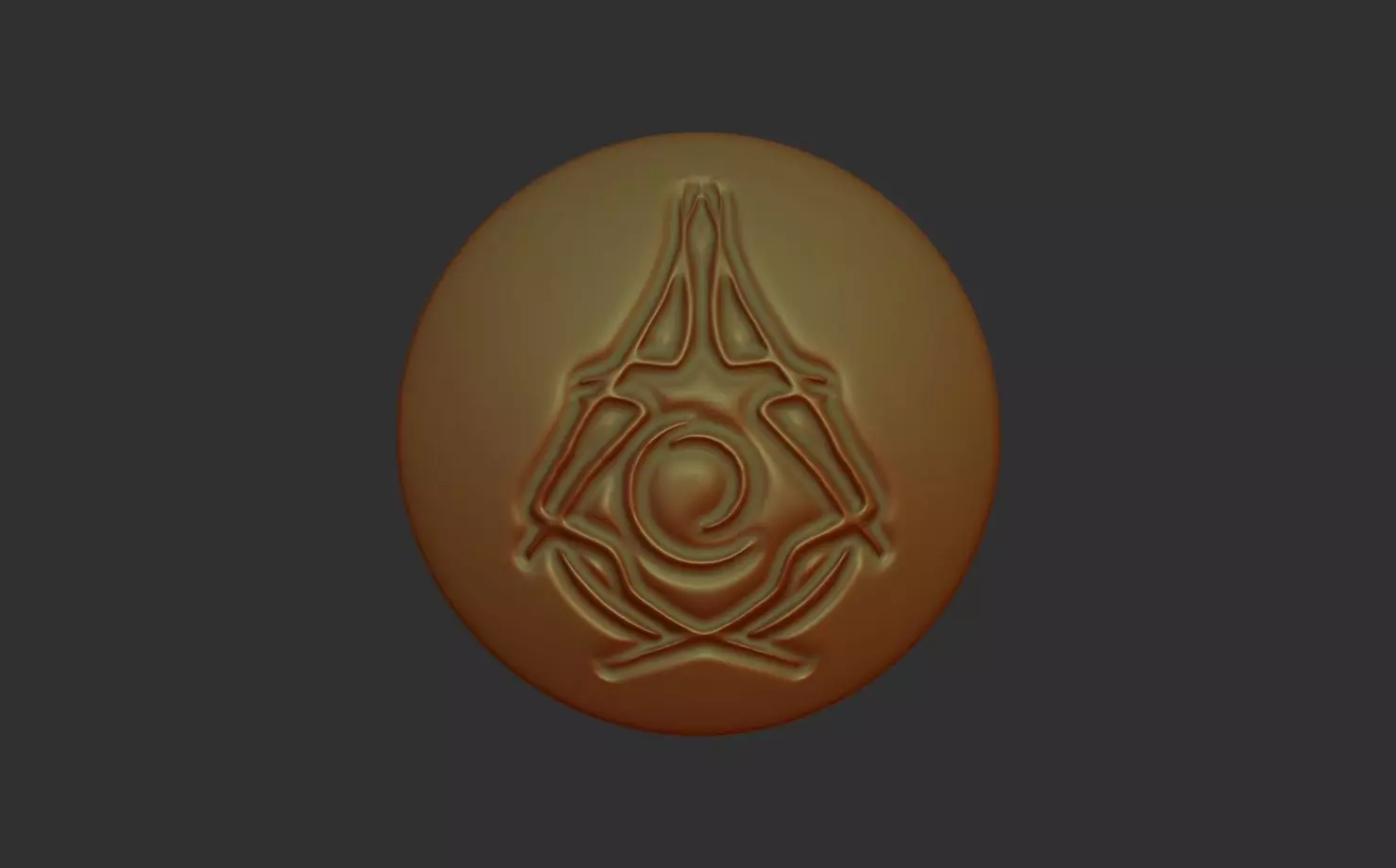 Fantasy magic sign pendant 3D print model Free 3D print model