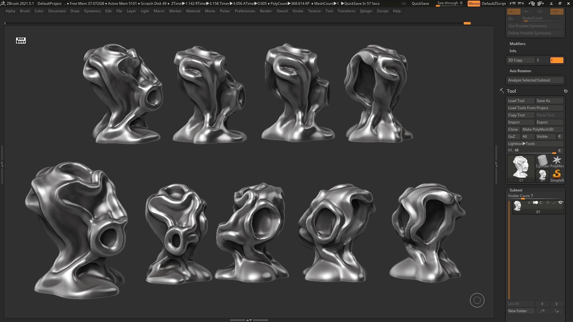 Modern Abstract Decorative sculpture 3d print model 54 3D print model_12