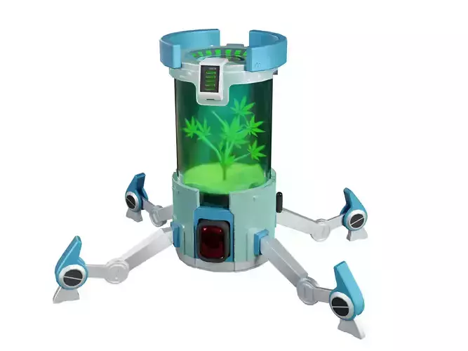 Robot for grow plants Low-poly 3D model