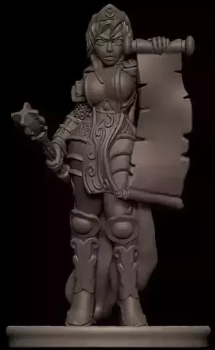 Caesila battle sister of strelig donjon miniature 3D print model