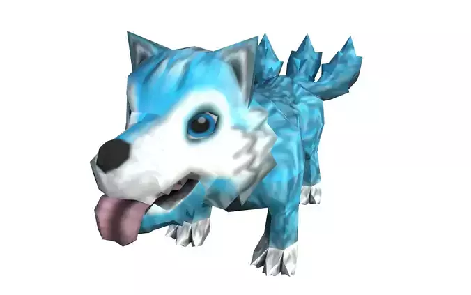 Ice dog Low-poly 3D model