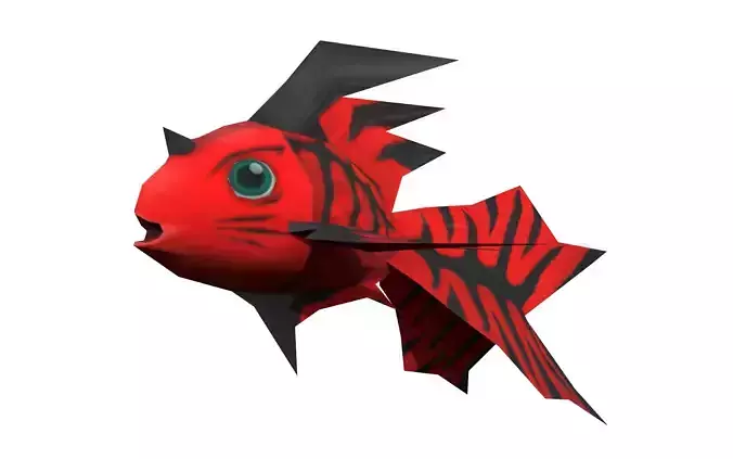 Tiger fish Low-poly 3D model
