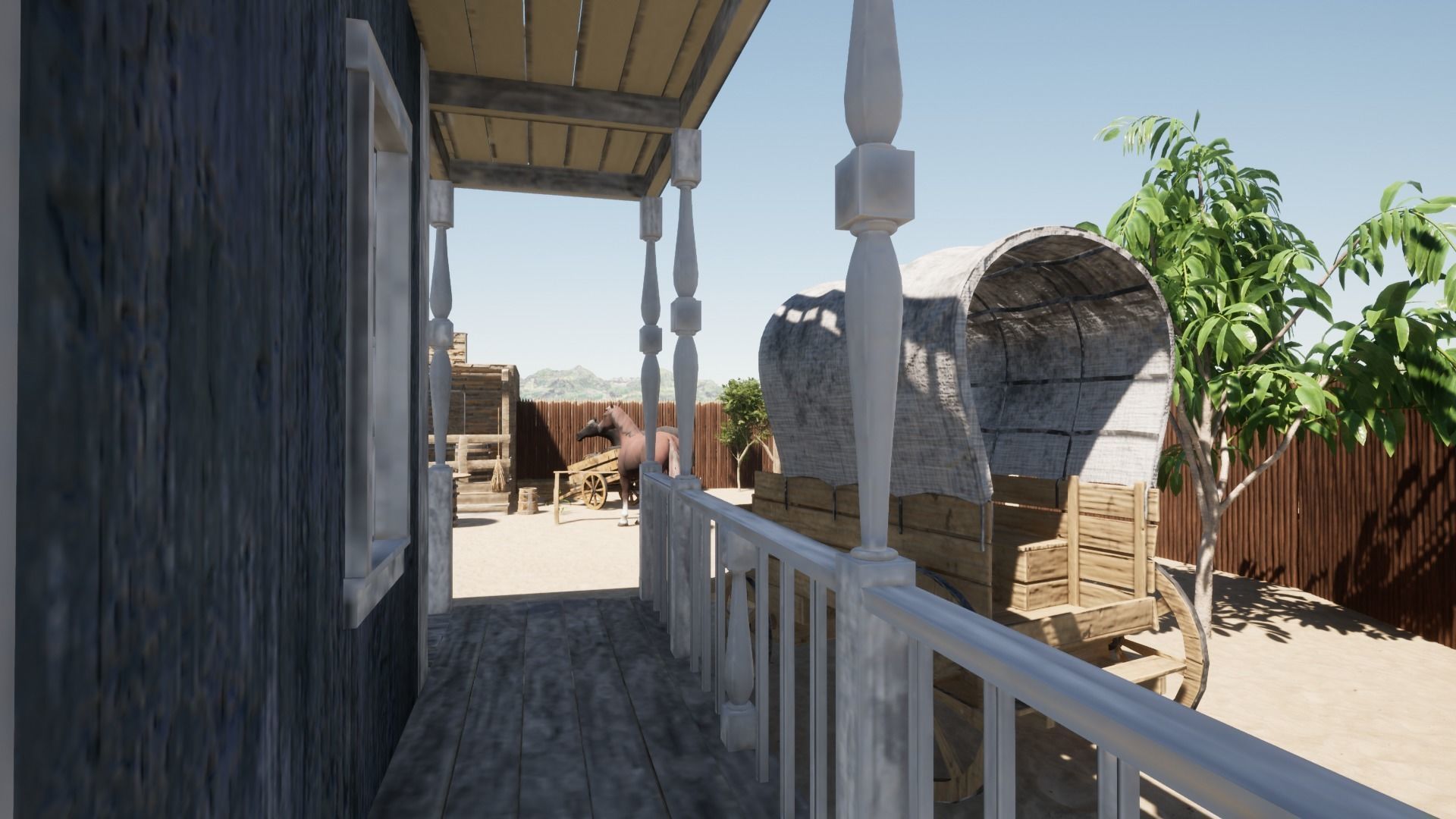 Klondike - Far West Village Low-poly 3D model_13