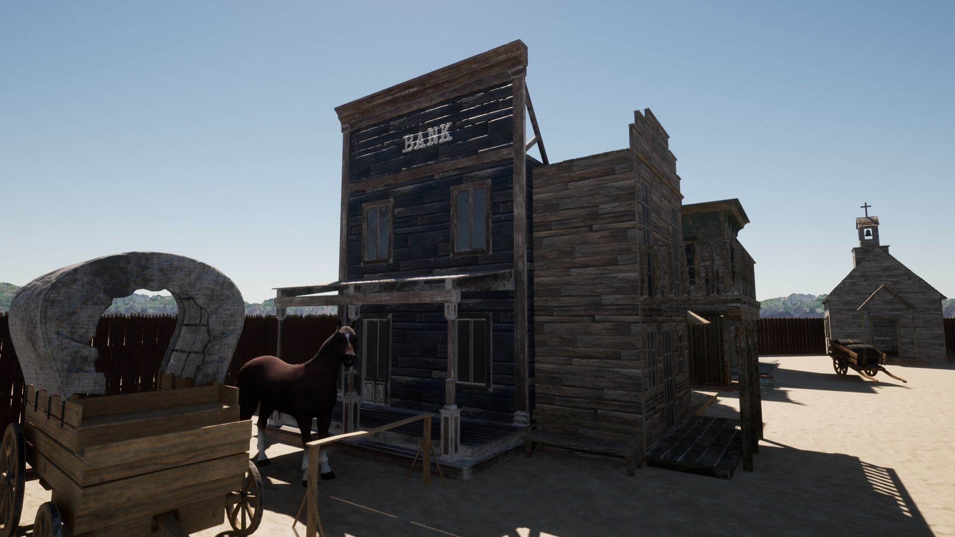 Klondike - Far West Village Low-poly 3D model_15