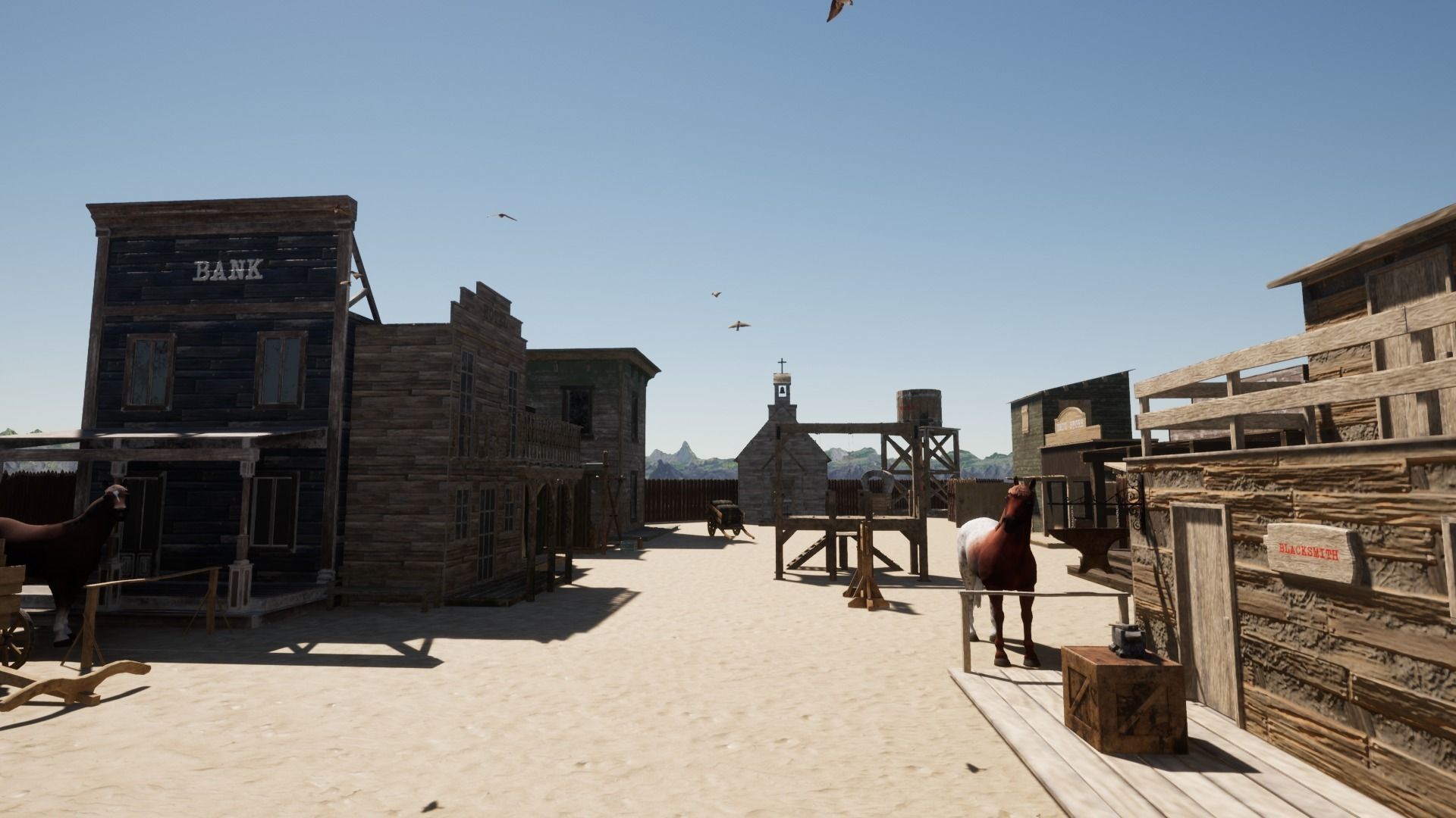 Klondike - Far West Village Low-poly 3D model_11