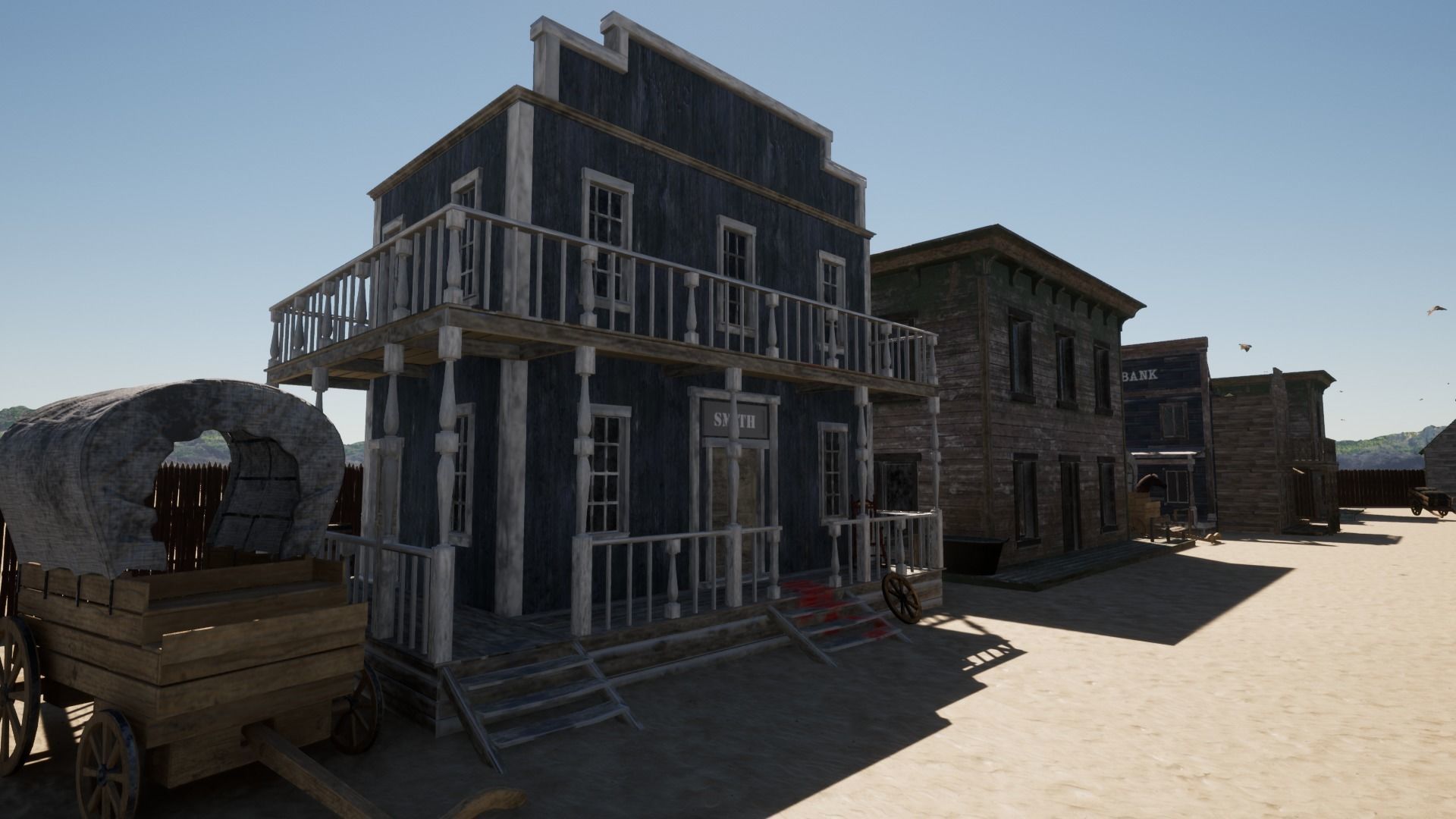 Klondike - Far West Village Low-poly 3D model_14