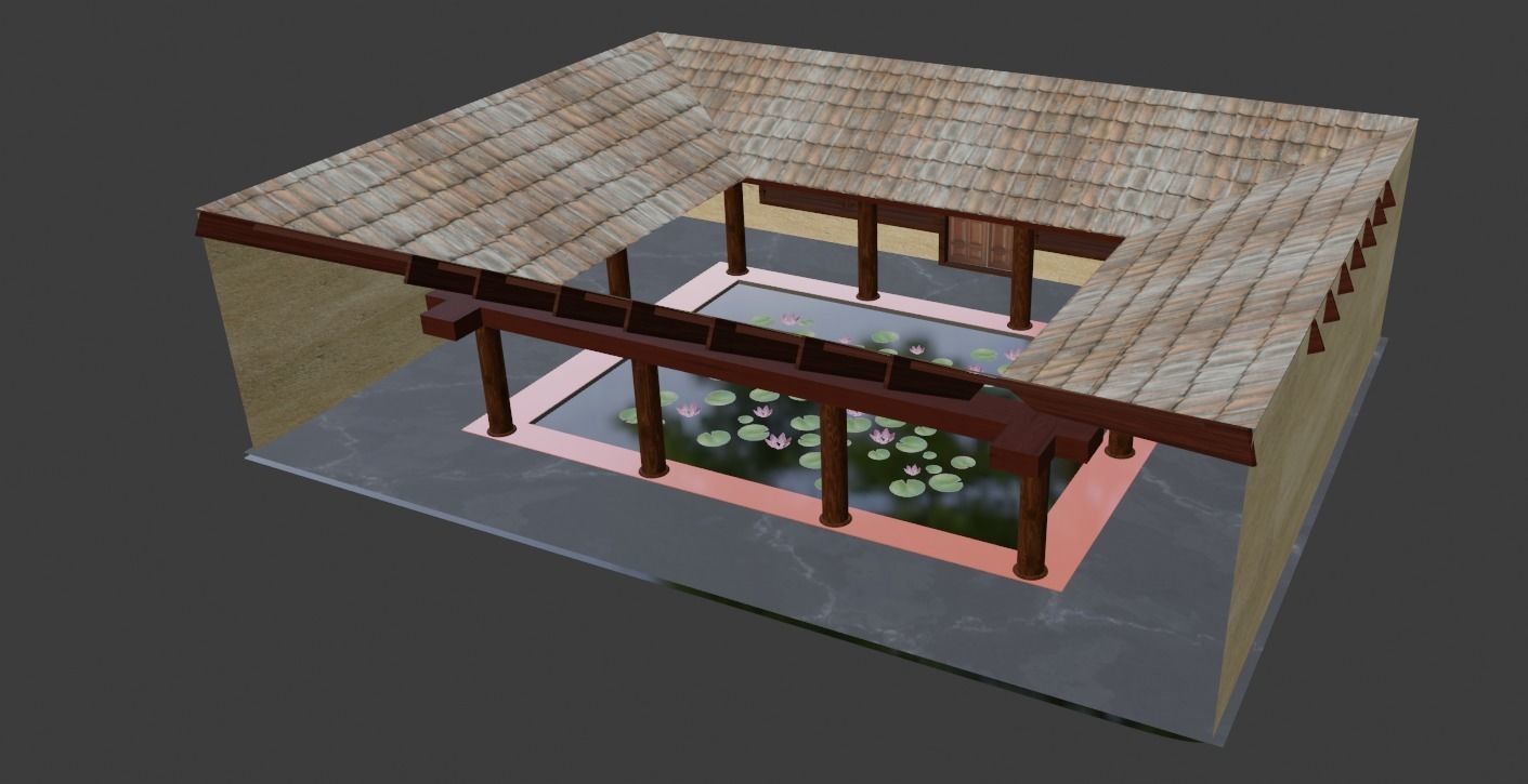 Kerala Traditional House Interior 3D model_4