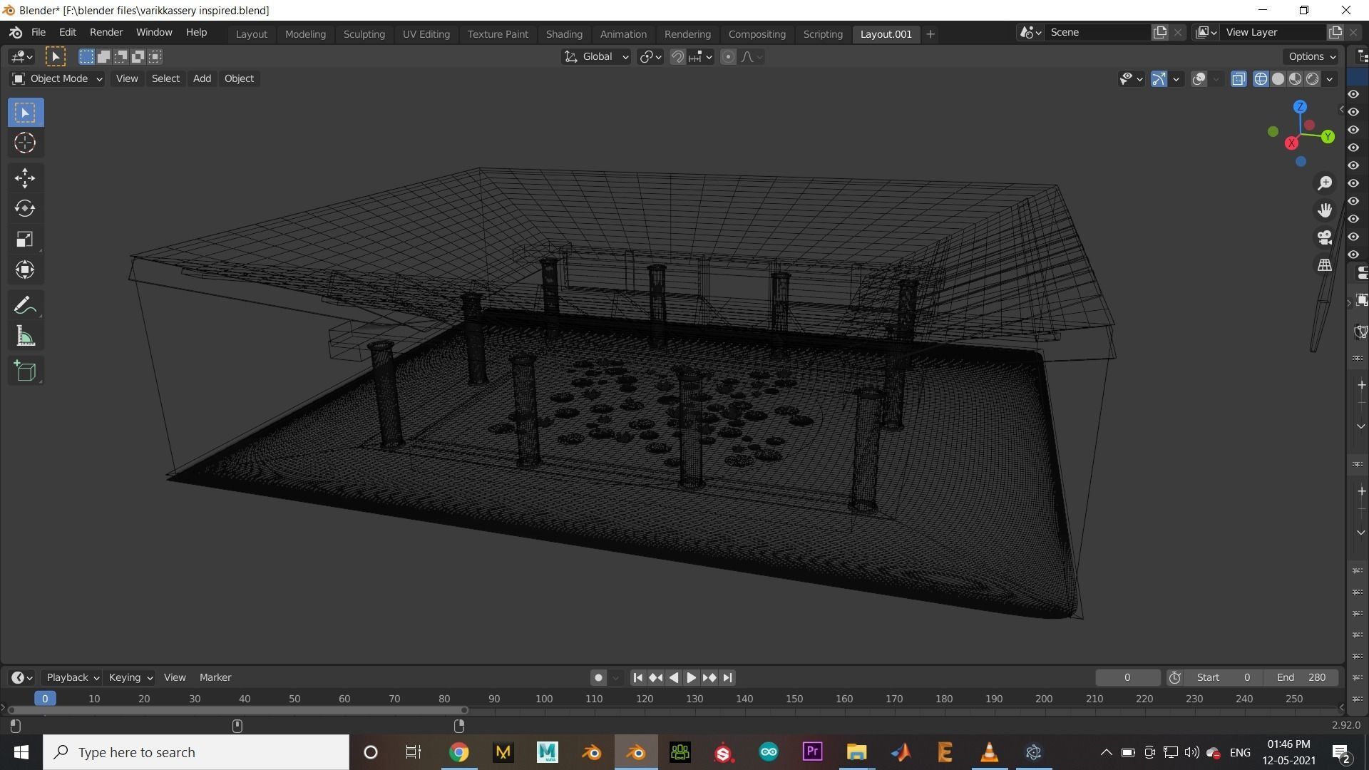 Kerala Traditional House Interior 3D model_6