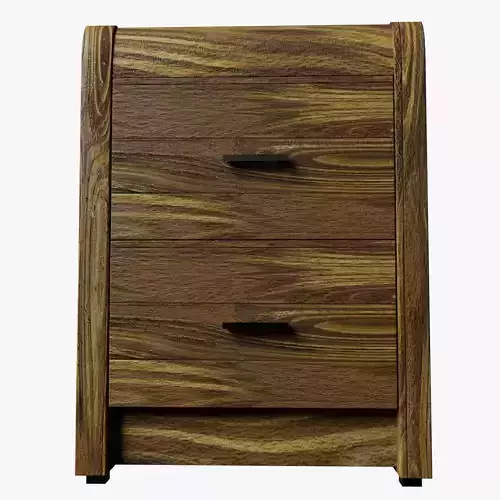 A BEAUTIFUL WOODEN BED SIDE TABLE 3D model