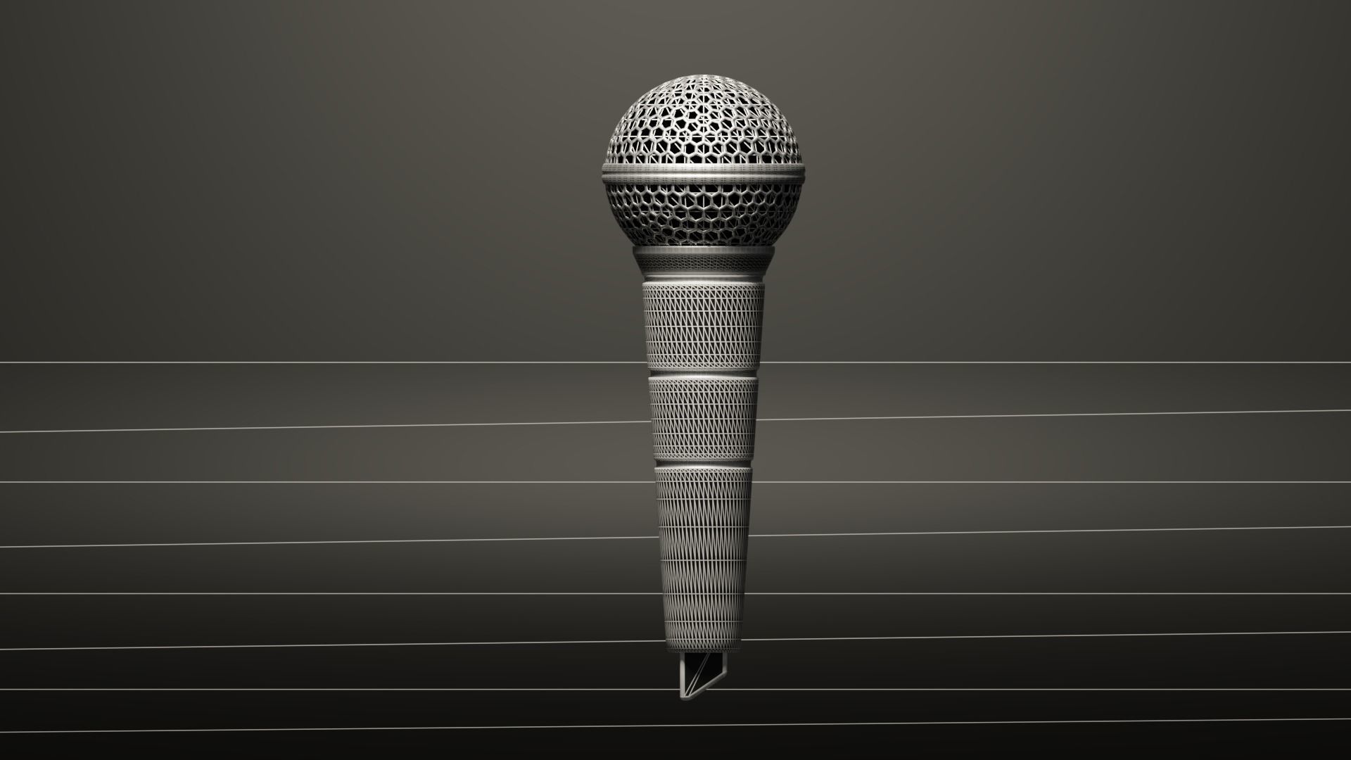 Microphone Low-poly 3D model_6