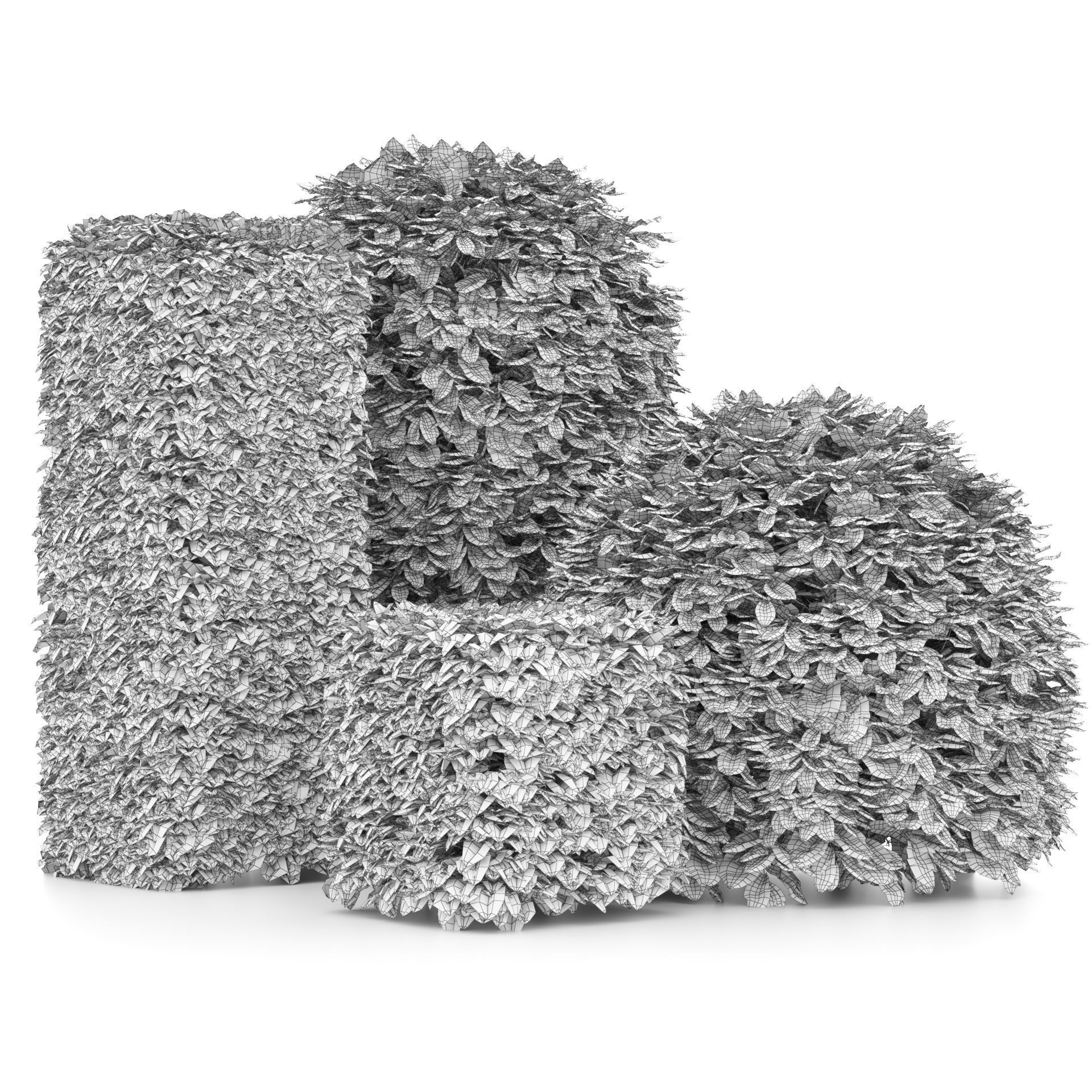 shaped Bush plants V02 3D model_6