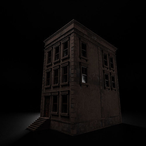 BROOKLYN BROWNSTONE REGULAR OLD BUILDING 001 Low-poly 3D model 6