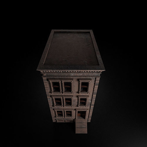 BROOKLYN BROWNSTONE REGULAR OLD BUILDING 001 Low-poly 3D model 7