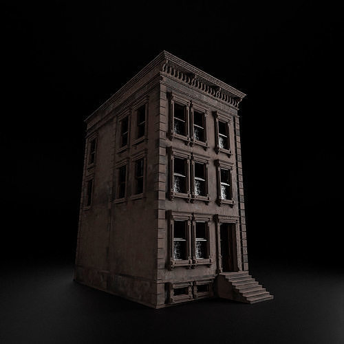 BROOKLYN BROWNSTONE REGULAR OLD BUILDING 001 Low-poly 3D model 3