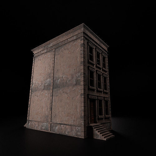 BROOKLYN BROWNSTONE REGULAR OLD BUILDING 001 Low-poly 3D model 5