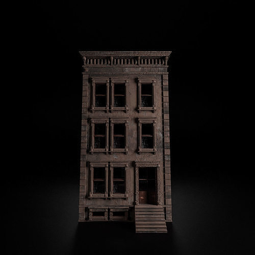 BROOKLYN BROWNSTONE REGULAR OLD BUILDING 001 Low-poly 3D model 2