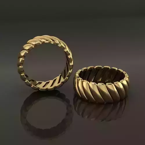 Ribbed Multi Vertical Tilt Line Band Mix Size 3D print model