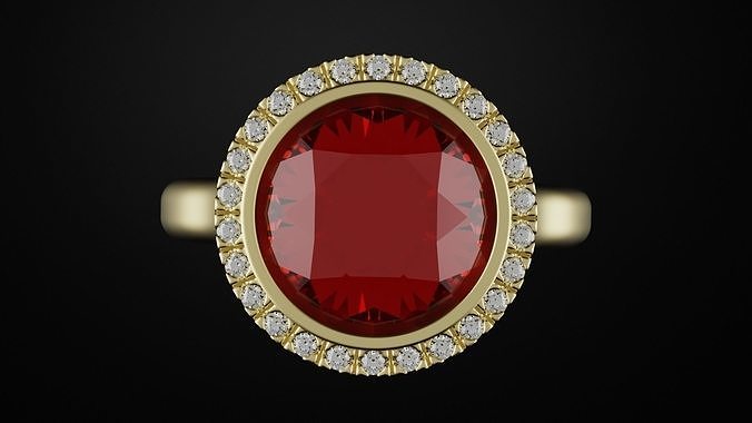 Ruby ring 3D print model