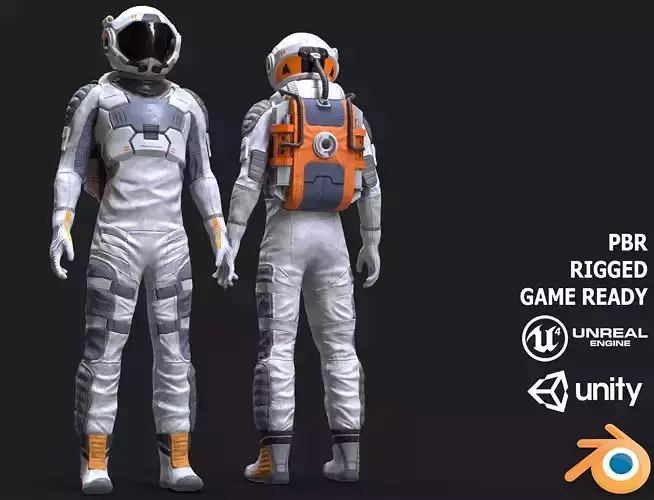MX00 Male Space Suit V1 LITE VERSION Low-poly 3D model