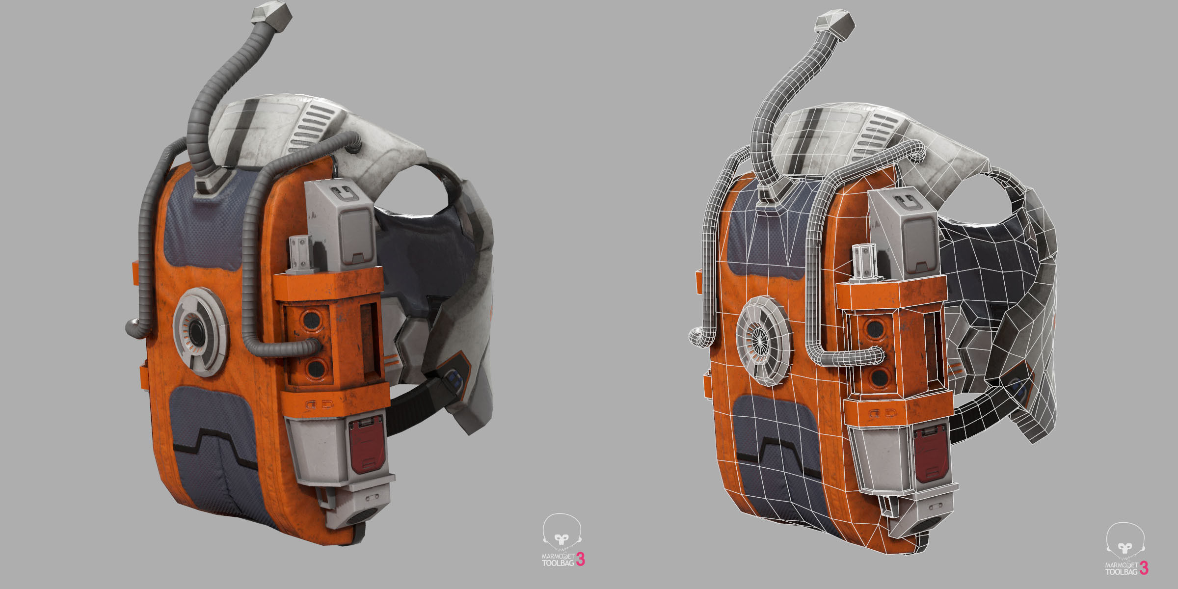 MX00 Male Space Suit V1 LITE VERSION Low-poly 3D model_11