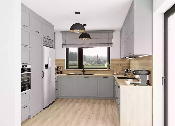 Grey Classic Kitchen  Dust Grey  Full kitchen scene