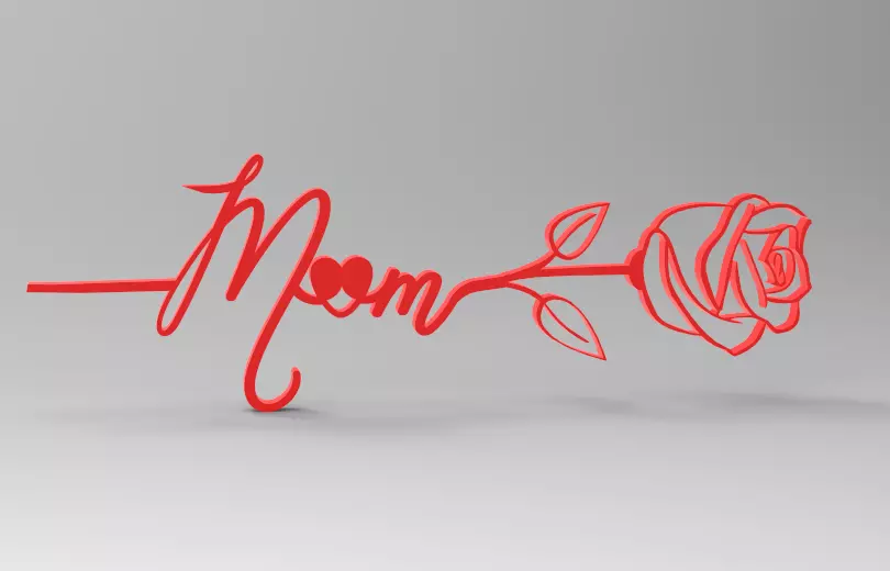A lovely rose for a lovely Mom 3D print model_0