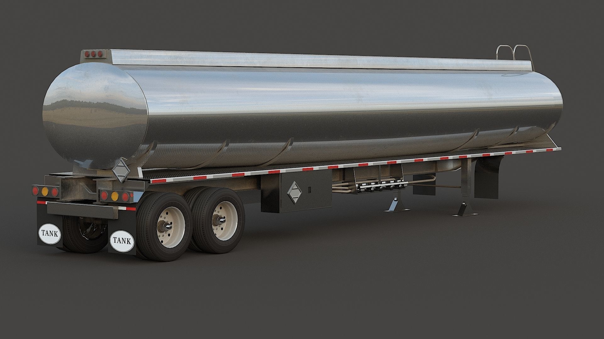 Industrial Truck with Trailers Low-poly 3D model_25