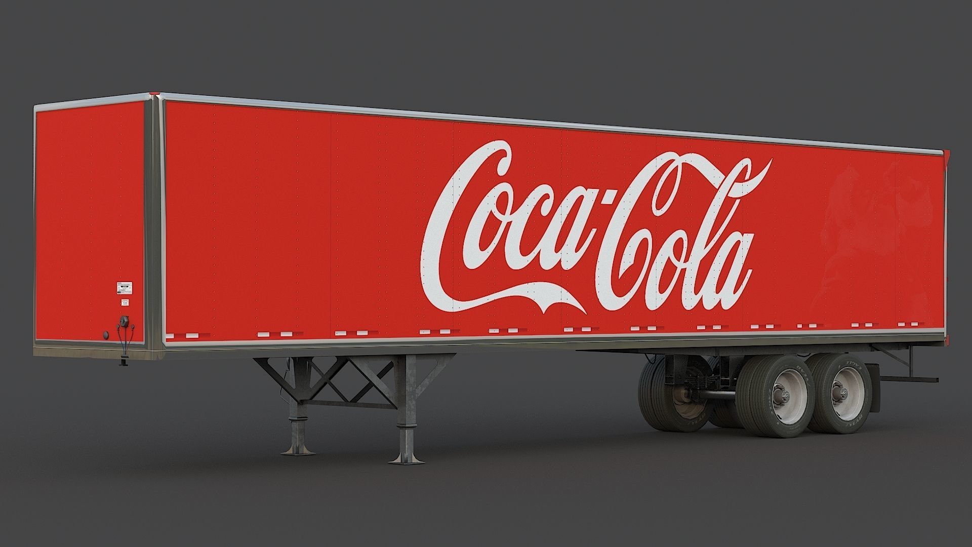 Industrial Truck with Trailers Low-poly 3D model_7