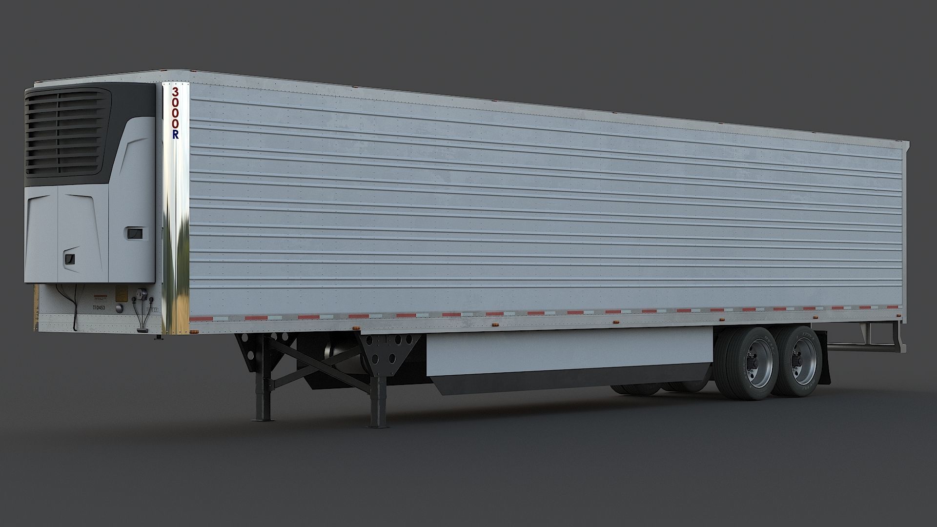 Industrial Truck with Trailers Low-poly 3D model_16