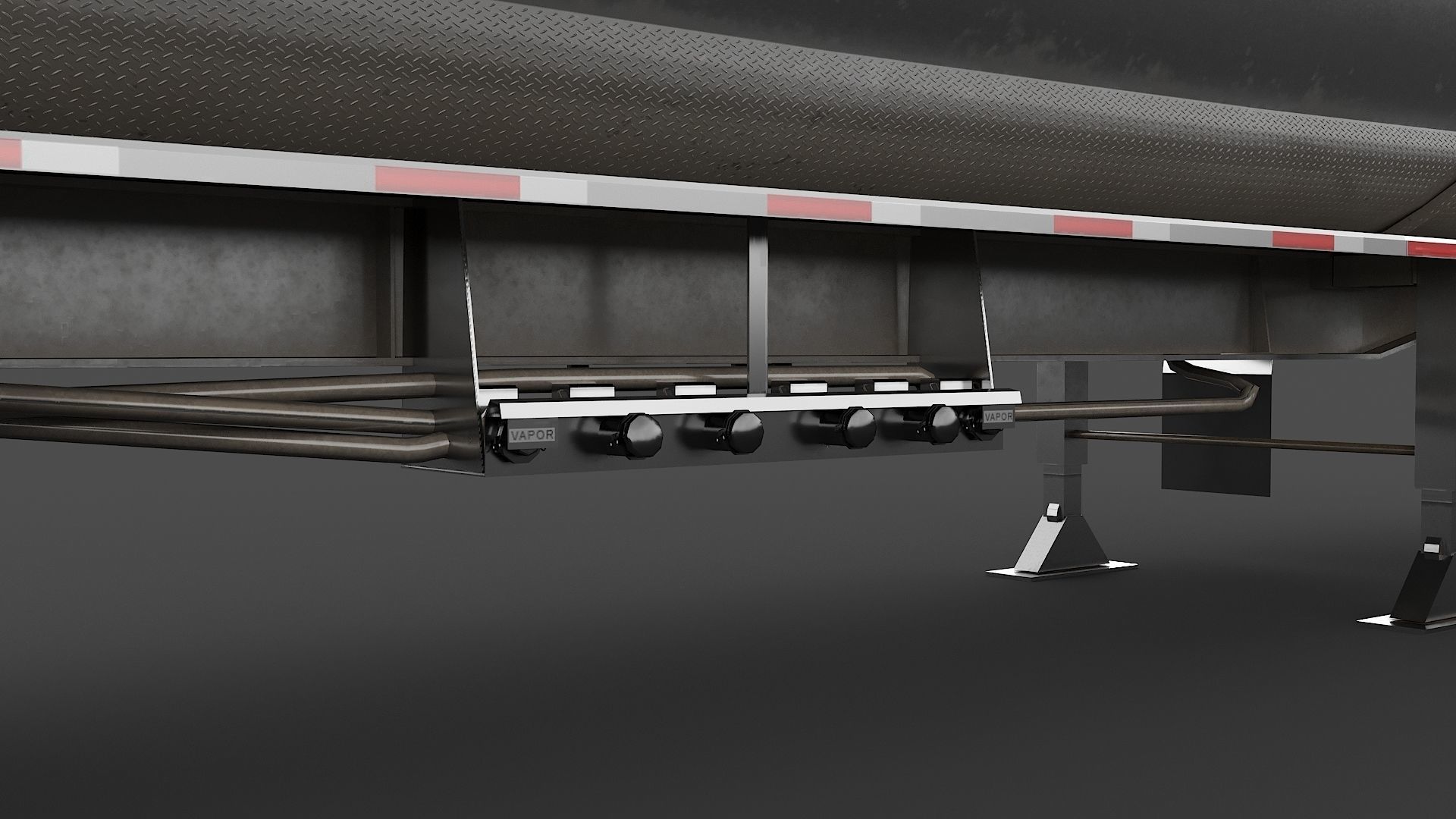 Industrial Truck with Trailers Low-poly 3D model_27