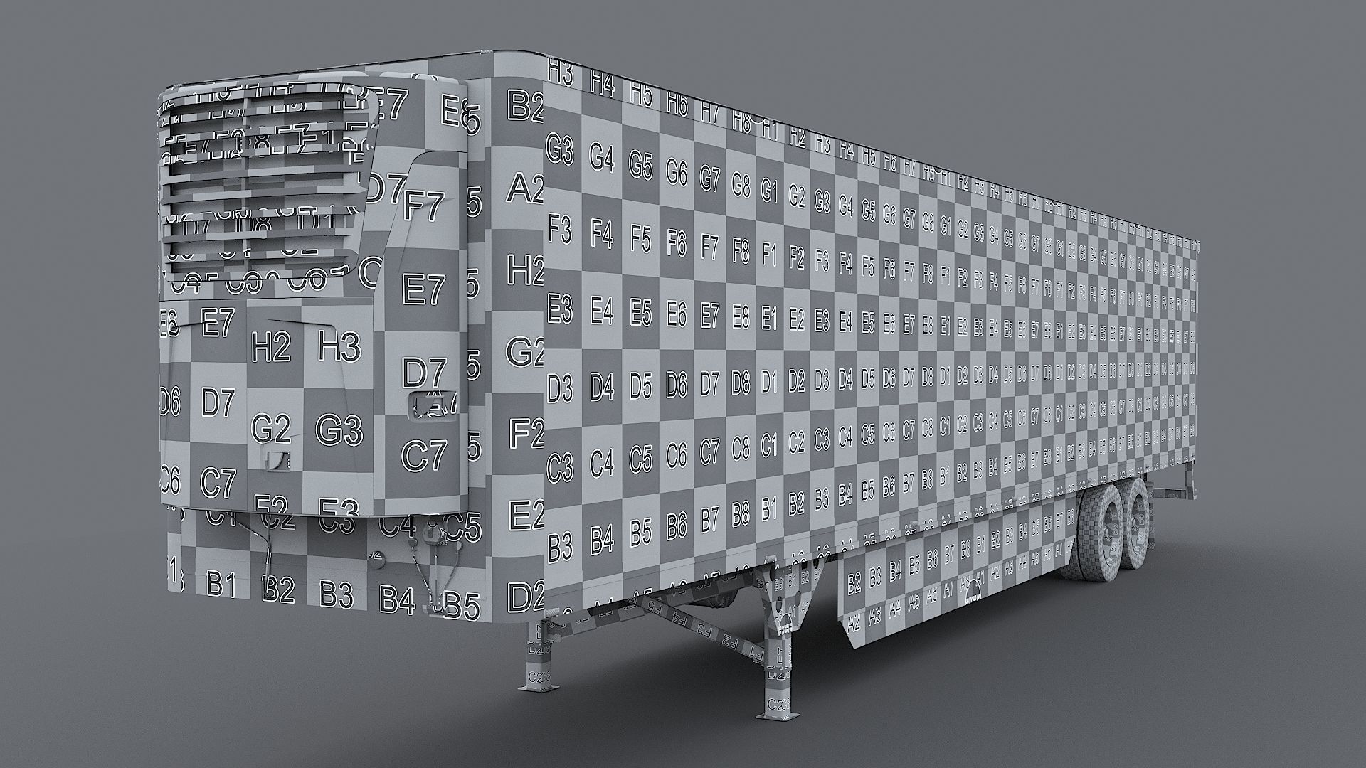 Industrial Truck with Trailers Low-poly 3D model_22