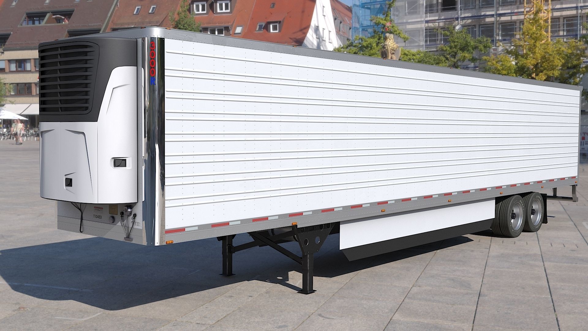 Industrial Truck with Trailers Low-poly 3D model_20