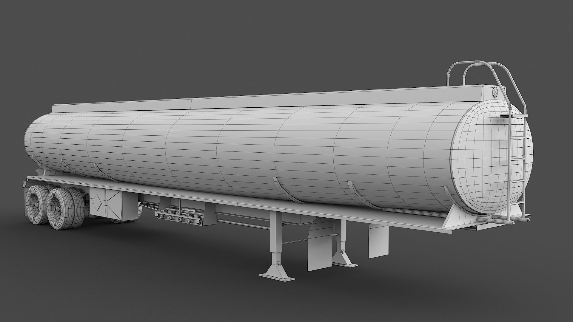 Industrial Truck with Trailers Low-poly 3D model_28