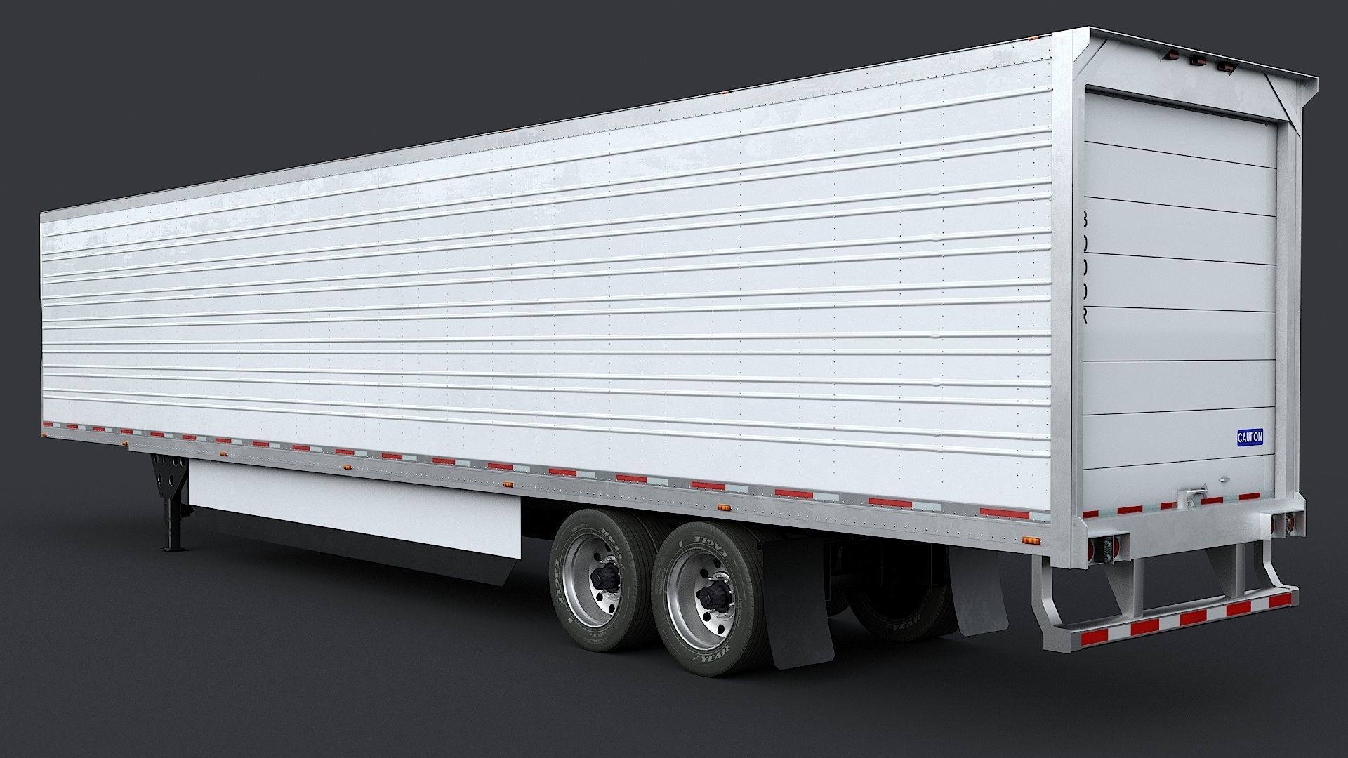 Industrial Truck with Trailers Low-poly 3D model_17