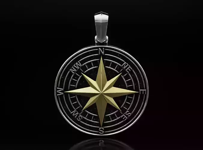 Compass pendant for men 640 3D print model