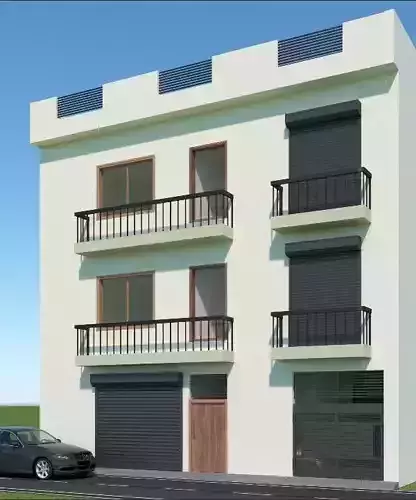 Factory with Rooms and Basement 3d Model in 3ds Max