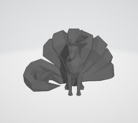 Ninetales Low Poly Pokemon 3D print model_1