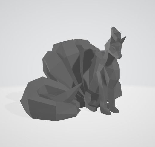 Ninetales Low Poly Pokemon 3D print model_2