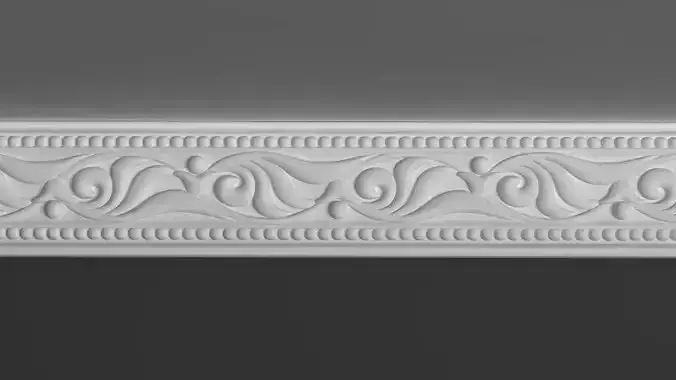 Moulding Cornice 3D Model with Floral Elements
